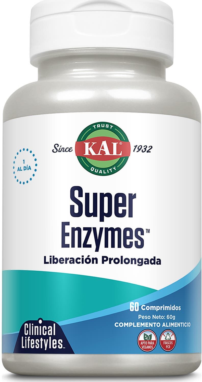 KAL Suplementos Super Enzymes Acción Prolongada 60 comp