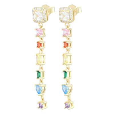 Paar Ohrstecker ADELIA´S "Ohrringe – Ohrstecker aus 925 Silber mit Zirkonia", Damen, Gr. Damen, Silber 925 (Sterlingsilber), bunt (gold), Ohrringe, Schöne Geschenkidee zum Muttertag