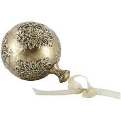Chic Antique Weihnachtskugel zum Aufhängen, Messinglook, H15.5, Ø10 cm