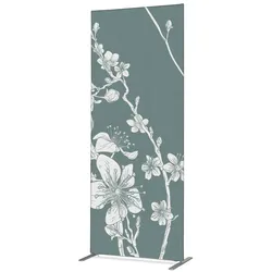 Textil Raumteiler Deko 85-200 Abstrakte Japanische Kirschblüte Grün