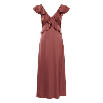 Midikleid KAFFE "Damen Kleid KAsadie", Damen, Gr. 44, N-Gr, rot (port), Obermaterial: 100% Polyester PES., Kleider Midikleid
