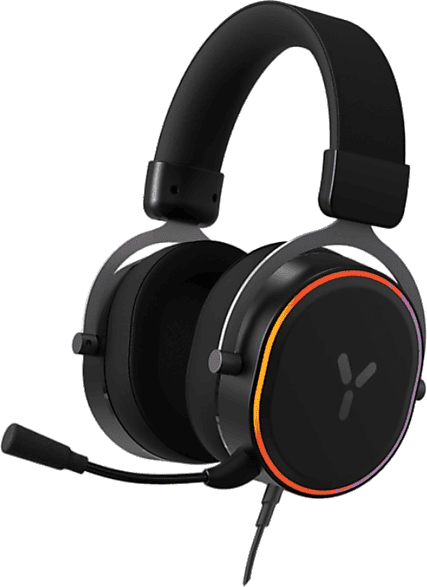 Auriculares gaming - ISY IGH-3000, RGB, Ultraligeros, Supraaurales, PS4, PS5, Nintendo Switch, Negro