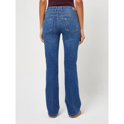 Bootcut-Jeans GANG "94MEDINA BOOTCUT", Damen, Gr. 33, Länge 34, blau (vintage blau), Denim/Jeans, Obermaterial: 98% Baumwolle, 2% Elasthan, ausgestellt lang, Jeans