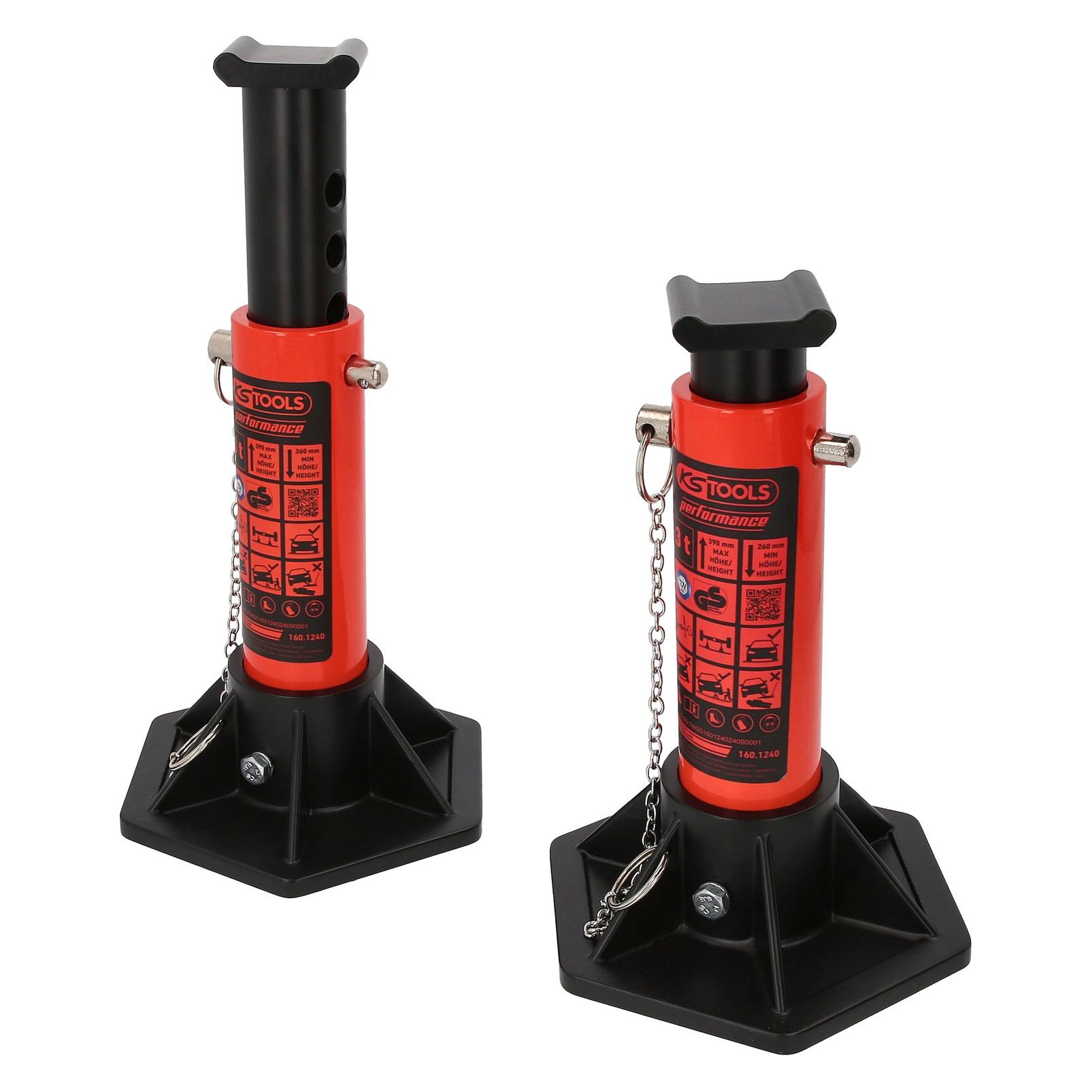 KS Tools performance Aluminium-Unterstellbock, 3000 kg, paarweise (3000 kg, 26 - 39 cm) (160.1240)