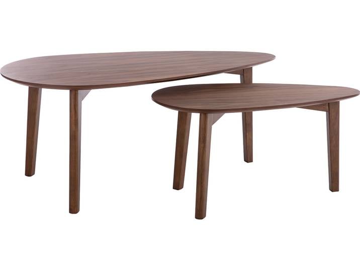 Tables basses gigognes scandinaves bois foncé noyer (lot de 2) ARTIK
