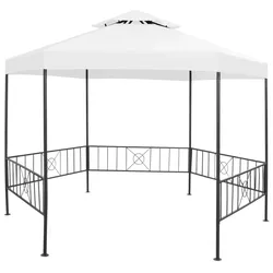 vidaXL Gartenpavillon 323x275x265 cm Weiß 180 g/m2