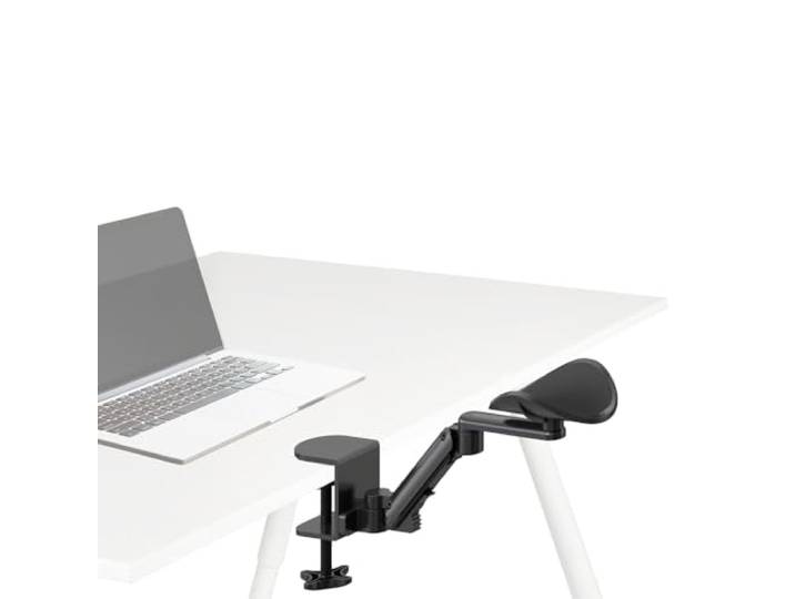 hjh OFFICE Ergonomische Armlehnenstütze RELEX RT1 gepolsterte, frei bewegliche Armauflage für Tisch Stehpult, Schreibtisch Zubehör, Schwarz