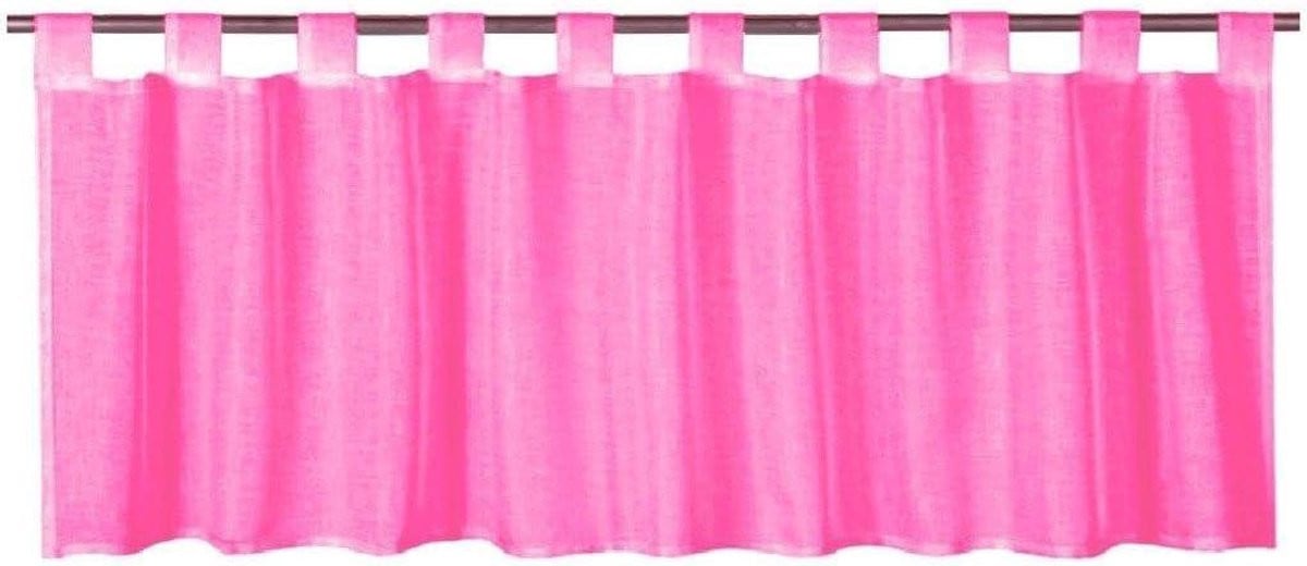 Bistro Gordijn Roze Fuchsia - Lichtdoorlatend Voile Keukengordijn voor Privacy en Decoratie - Breedte: 160 cm, Hoogte: 60 cm
