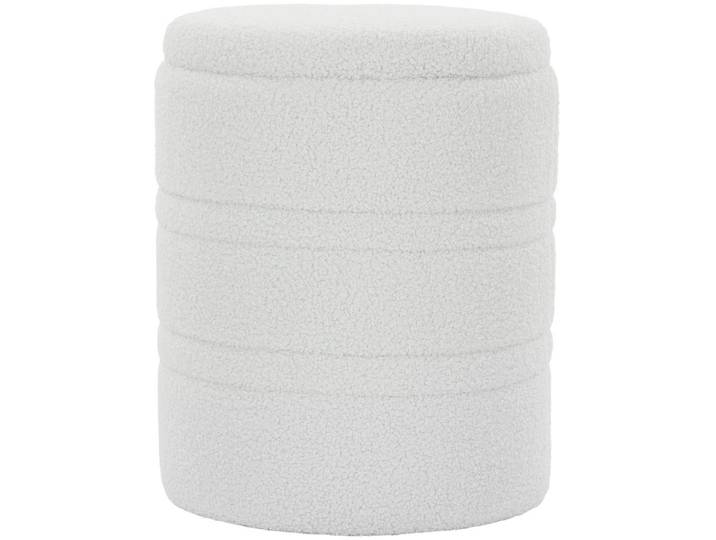 Homcom Aufbewahrungshocker Sherpa (70% Polyester, 30% Acryl) Weiß, Kunststoff, Füllung: Schaumstoff, rund, 36.5x46.5x36.5 cm, Wohnzimmer, Sessel, Hocker, Sitzhocker