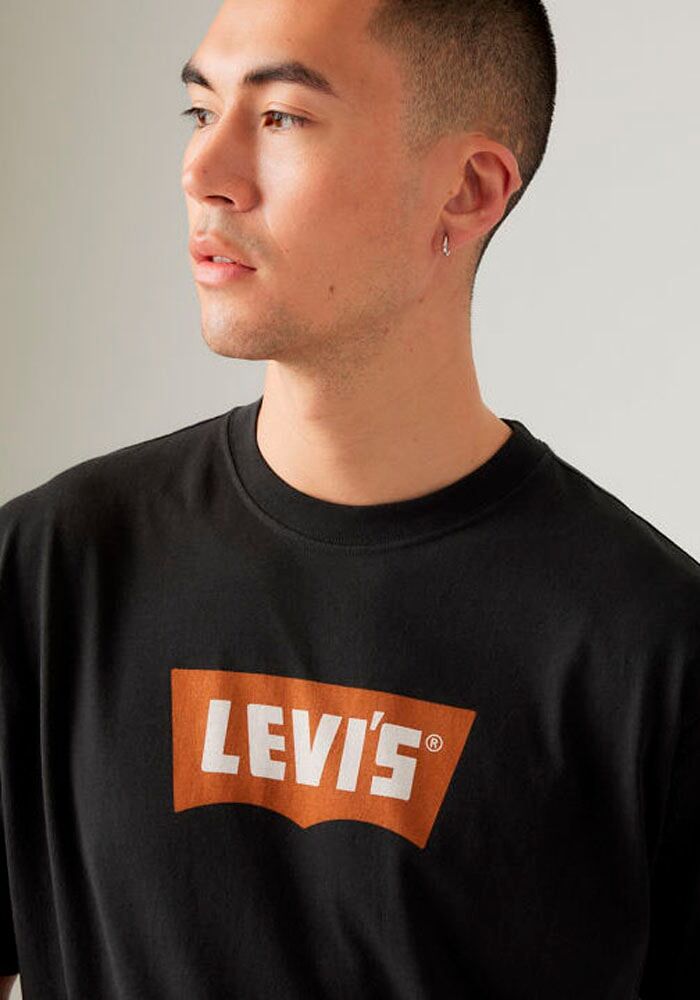 T-Shirt LEVI'S "VINTAGE BW GRAPHIC TEE", Herren, Gr. XS, schwarz (vintage bw graphic tee vintage pecan batwing caviar), Jersey, Obermaterial: 100% Baumwolle, bedruckt, regular fit hüftbedeckend, Rundhals, Shirts T-Shirt, aus Baumwolle, mit Logo