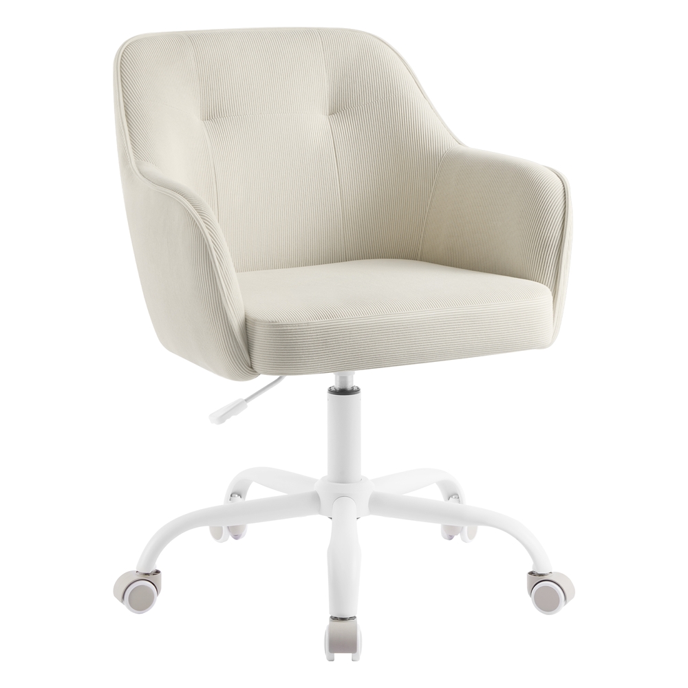 SONGMICS Homeoffice Stuhl höhenverstellbar aus atmungsaktivem Stoff Sandbeige OBG019LZ01