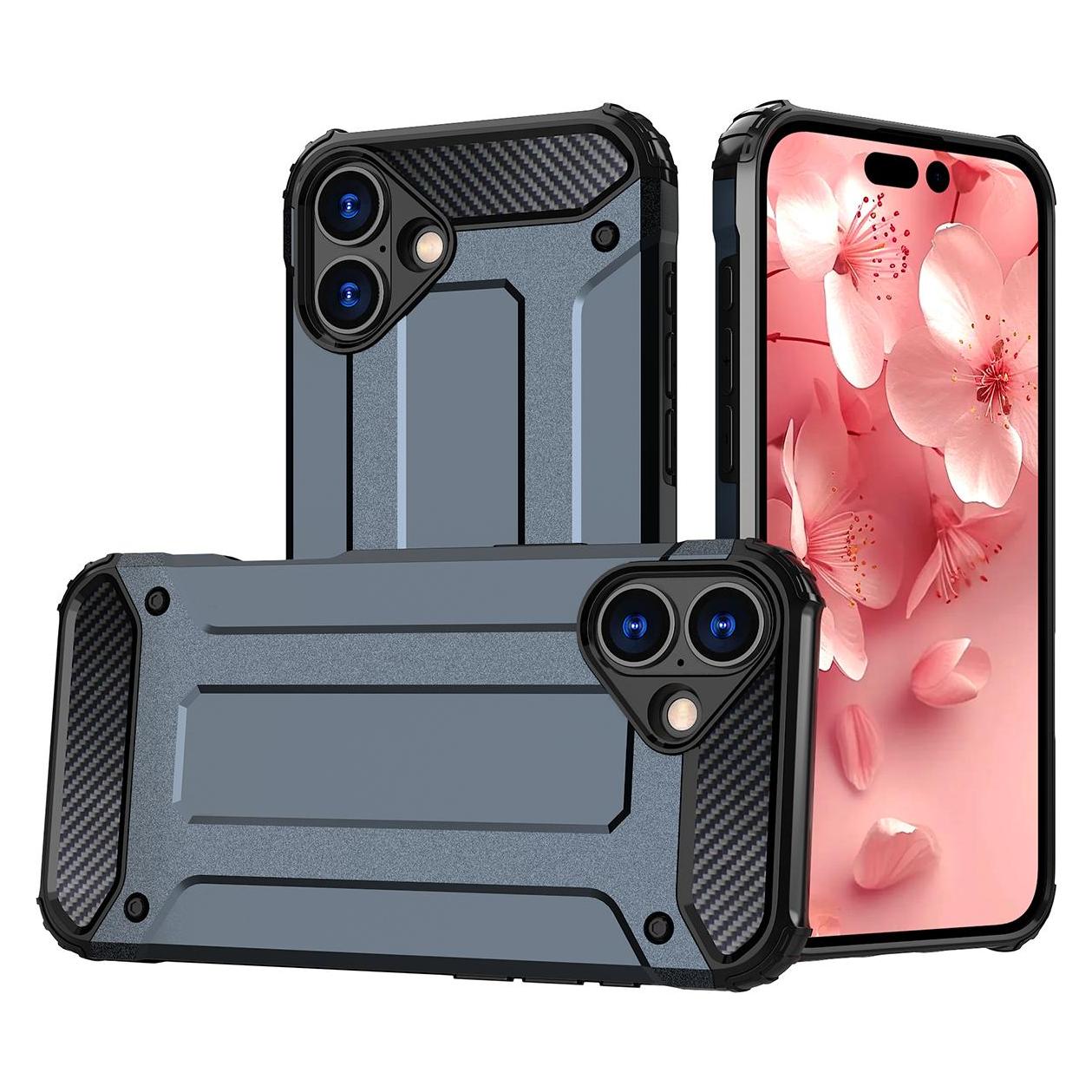 Hurtel Hybrid Armor iPhone 16 Case - Blue (Apple iPhone 16) (HYBRID ARMOR IPHONE 16 BLUE)