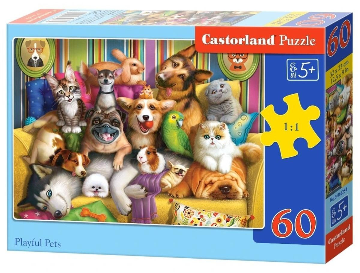 Castorland Puzzel Speelse huisdieren 60 stukjes