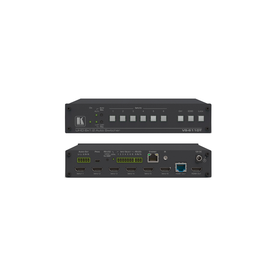 Kramer VS-611DT Audio/Video-Schalter - Kabel - 4K - Twisted Pair - 6 Eingabegerät - 2 Display - Display - 100 m Reichweite - 1 x Konnektivität (RJ-45) - 1 - 1 x HDMI Ein - 6 x HDMI-Ausgang - Rackmount