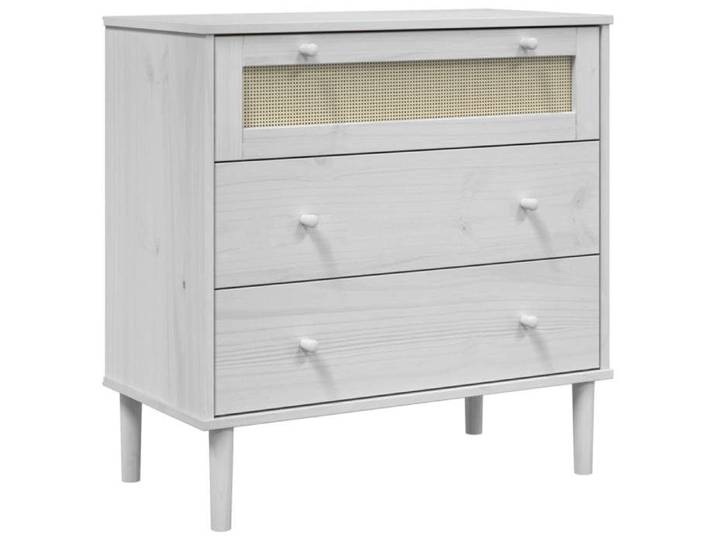 Commode Armoire de chambre - mango - SENJA aspect de rotin blanc bois de pin solide M162