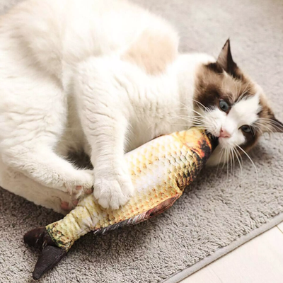 PetsAreLife Interactive Floppy Fish Cat Toy Engaging Fishcat For Active Play Orange