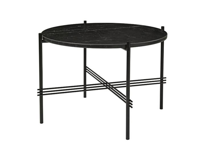 GUBI TS Couchtisch schwarze Beine Ø 55cm Schwarzer Marmor