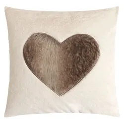 MAGMA Kissenbezug Woodie Herz 45 x cm Polyester Weiß
