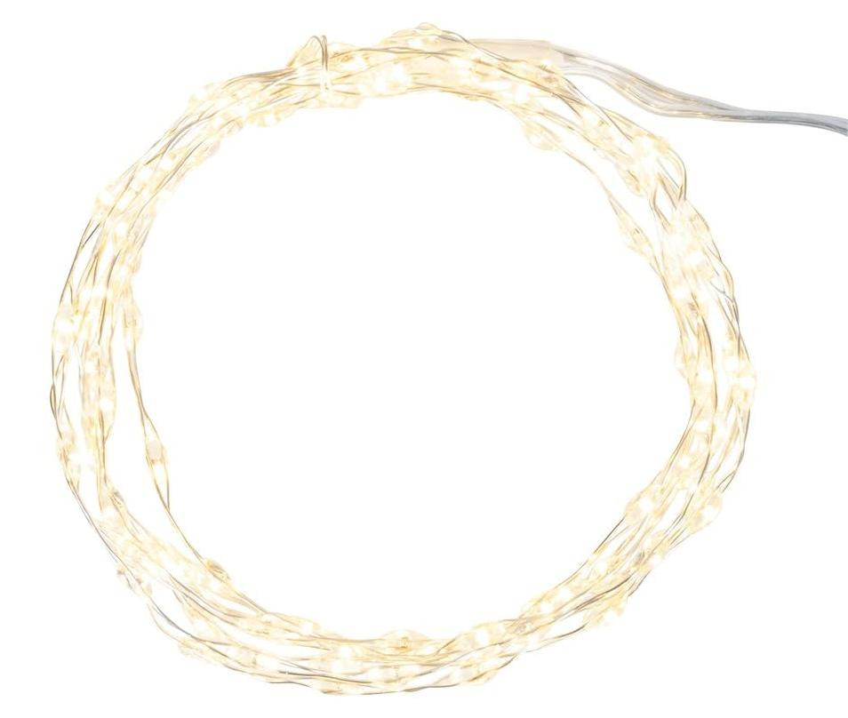 Dripio LED-lichtslingering met 50 warmwitte LED's en timer, 135 cm lang