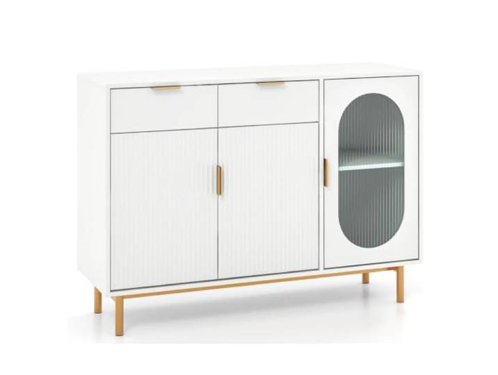 JHAISMAO Modern Bauernhaus Anrichte Buffetschrank Mit Speicher Mit 2 Türen, 39 Scheunentüren Buffetschrank Mit Speicher, Holzkaffee Barschrank Regale & Anti-Toper Gerät(Size:100x35x100cm)