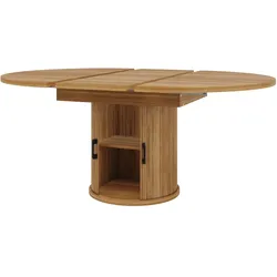 STILVORA Ausziehbarer Esstisch MDF Walnuss 118-158x118x76,8 cm mit Stauraum