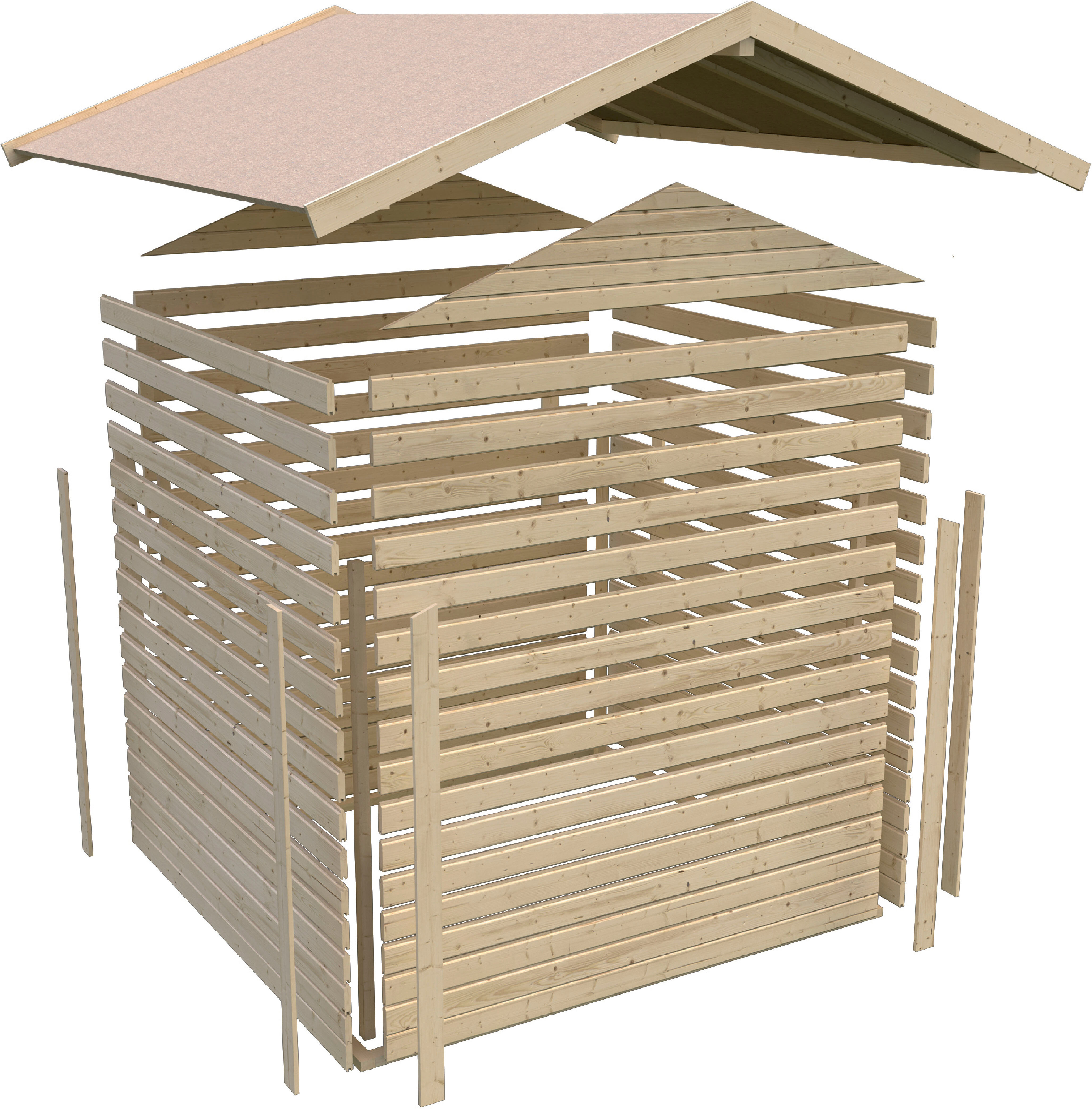 Gartenhaus KARIBU "Verkaufshaus 1 naturbelassen", beige (naturbelassen), Holzwerkstoff, Gartenhäuser, Gartenhaus, aus hochwertiger nordischer Fichte