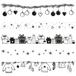 Clear Stempel-Set "Weihnachtsbordüren"