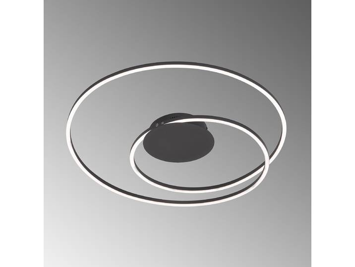 Plafonnier LED Ø 49cm Noir/Noir/Blanc fer verni Module LED