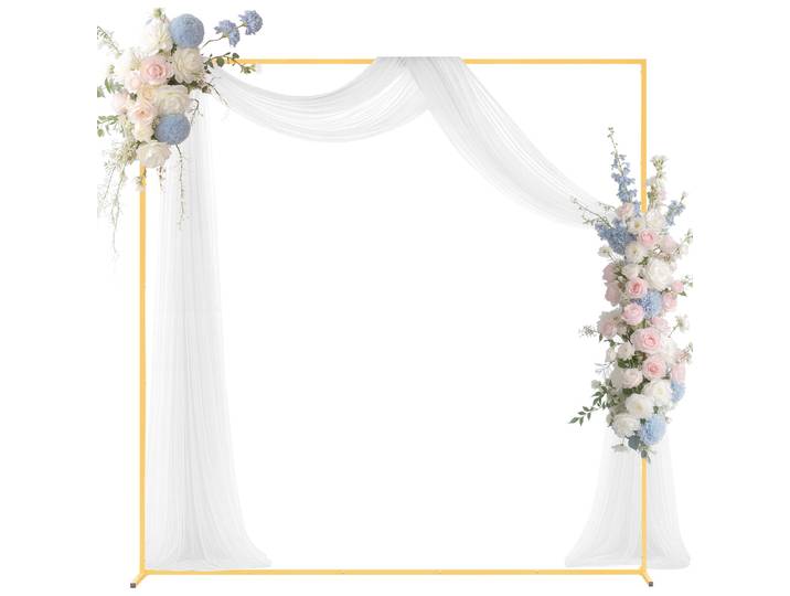 Vevor Arche De Mariage Carre 2 X 2 M Support De Fond Arche En Metal Structure Stable Tubes Carres Pour Decoration De Mariage\, Anniversaire\, Remise De Diplomes\, Fetes\, Ceremonies\, Celebrations\, Dore