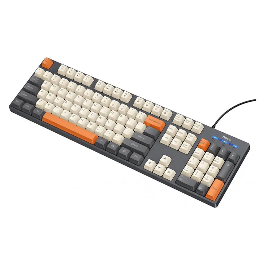 Hoco Sonstiges Computerzubehör - Kabelgebundene QWERTY-Tastatur GM61, dreifarbig (weiss, grau, orange) (US, Kabelgebunden) (72545549)
