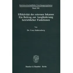 Effektivität des externen Inkassos, Fachbücher von Cora Stahrenberg