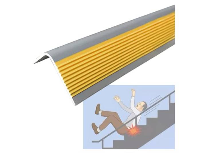 Treppen Kanten Stufenkantenprofil PVC Eckenschutz In L-Form 5.0m 10m Selbstklebend Stufen Kanten Freier Schnitt Treppenkantenschutz, Wasserdicht Und Rutschfest(Orange,10m/33ft)