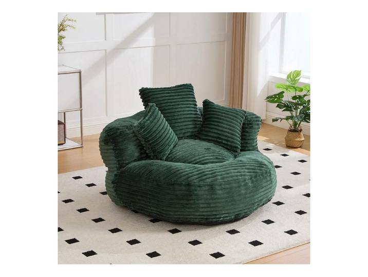 LuxusKollektion Loungesofa Couch Boneless Lounger Sitzsack Gaming Cord Indoor Outdoor Smaragd