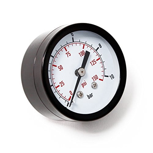 Manometer voor drukvaten, radiaal DN8 (1/4"), 0-10 bar (0-140 PSI), diameter 50 mm