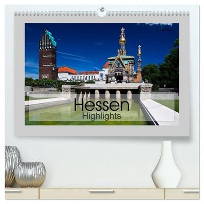 Hessen Highlights (hochwertiger Premium Wandkalender 2027 DIN A2 quer), Kunstdruck in Hochglanz