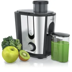 Arendo Zentrifugenentsafter aus Edelstahl für Obst und Gemüse, 600 W, 2 Geschwindigkeiten, 65-mm-Einfüllöffnung und Tropfstopp