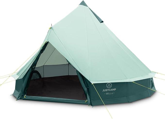 Bell Familienzelt für 4-12 Personen - wasserdichtes Tipi Zelt mit 3.000 mm Wassersäule, Stehhöhe, Moskitonetzen und eingenähtem Boden