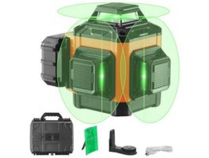 VEVOR Kreuzlinienlaser 30m Lasernivellier Selbstnivellierend Linienlaser 520nm±10nm Laserwellenlänge Baulaser ±0,28cm bei 10m Kreuzlaser ±3° 8 Std Dauerarbeitszeit inkl. Lithiumbatterie Typ-C-Leitung