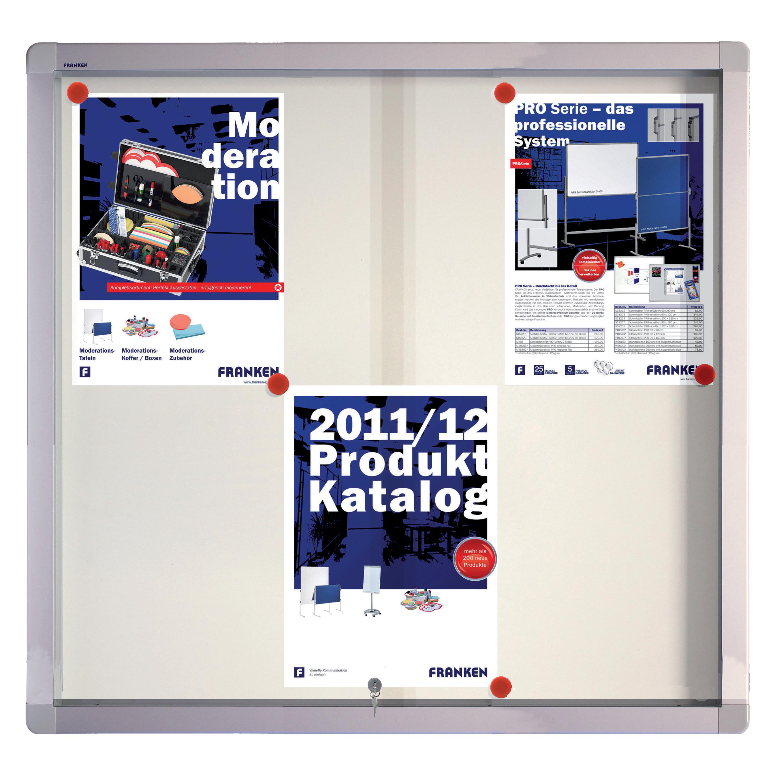 Franken Schiebeglasvitrine Schreibtafel SK6106 73x68x4.6cm ws (SK6106)