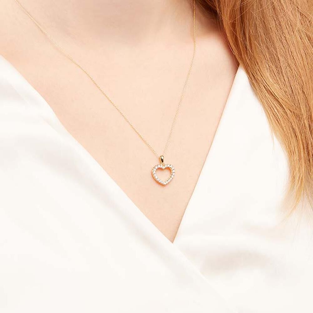 Brilladia 585er Gelbgold-Kette Herz 22 Diamanten gold