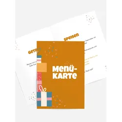 Menükarten Geburtstag selbst gestalten mit Spruch und Fotos im Onlinedesigner bei Meine-Kartenmanufaktur.de