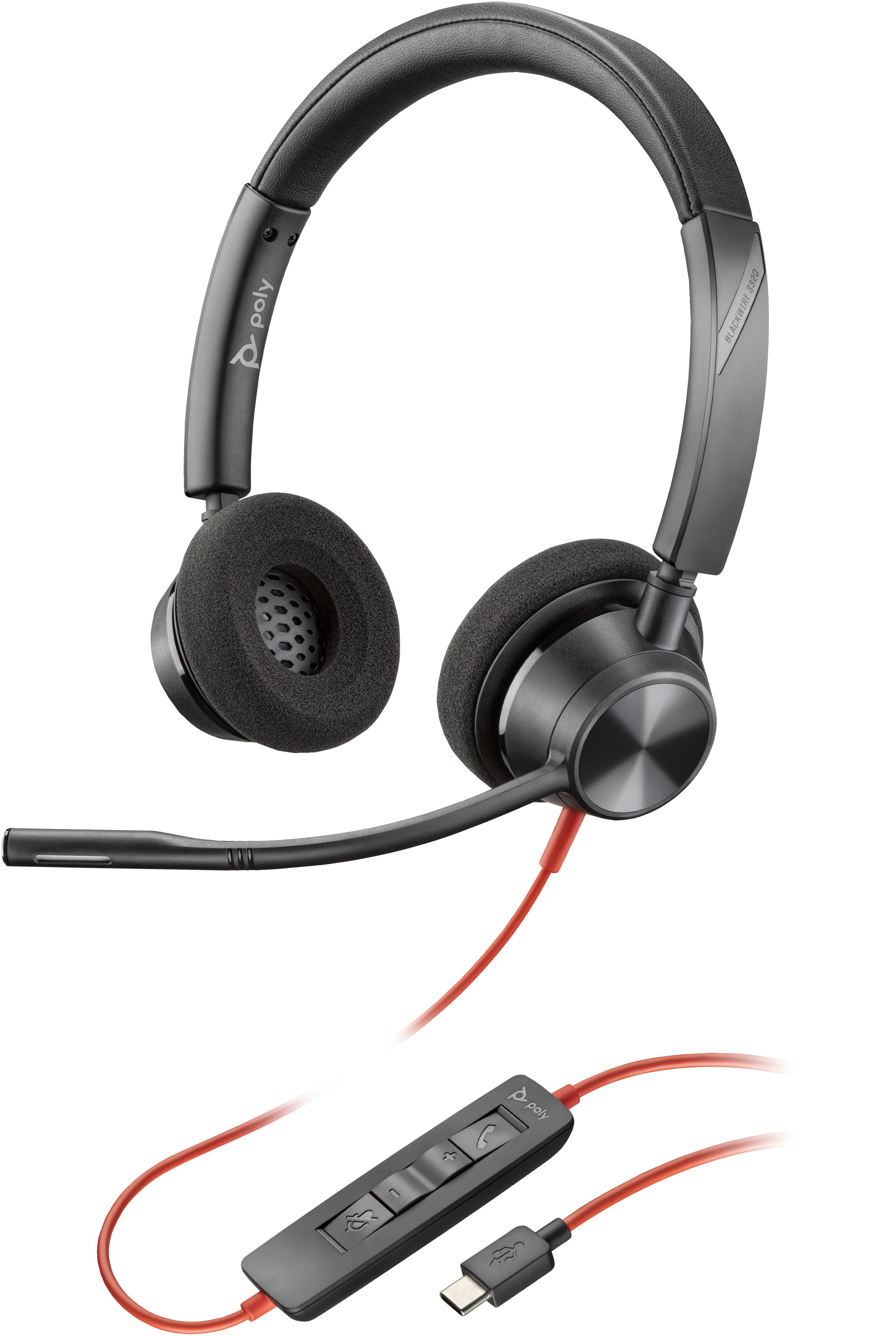 Poly Blackwire 3320 USB-C Stereo-Headset inkl. USB-C/A-Adapter, UC-zertifiziert 8X219AA
