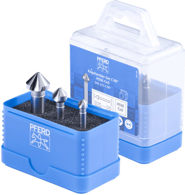 Jeu de fraises PFERD HSSE DIN 335 C90 degrés, diamètre extérieur 3 mm (25202155)