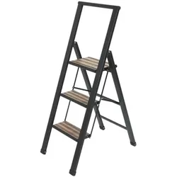 Wenko Klapptrittleiter »Alu-Design« schwarz 3-stufig schwarz