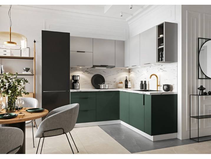 ROYAL24_MARKT Winkelküche KS9-G370 - Morvex – Stilvoll & kompakt, (Komplett Set), Beste Güte - Innovativ - Modern