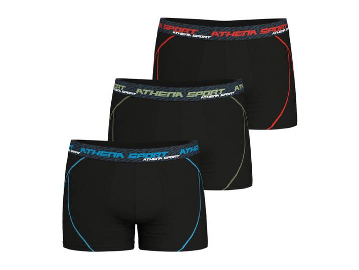 ATHENA Training Dry Boxers Lot de 3, Noir
