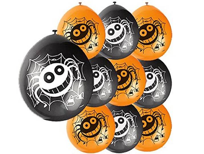 Unique Party 22,9 cm latex Spider Halloween ballonnen, 10 stuks
