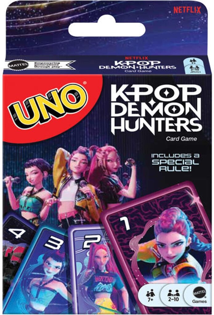 Uno Juego de cartas KPop Demon Hunters de Netflix Mattel.
