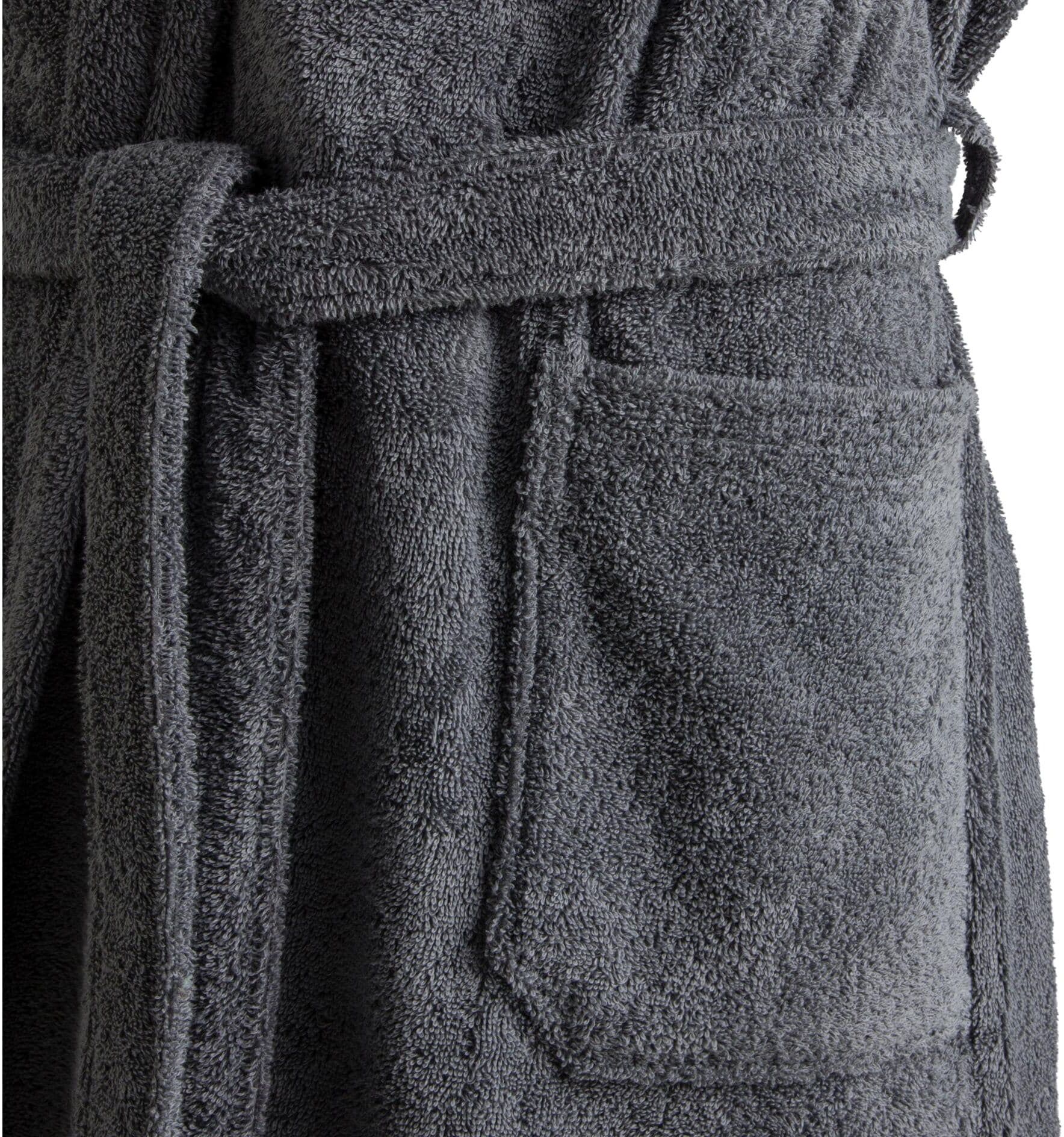 Bademantel MÖVE "Superwuschel XXL", grau (stone gray), Baumwolle, Hausmäntel, Bademantel stone gray Einheitsgröße