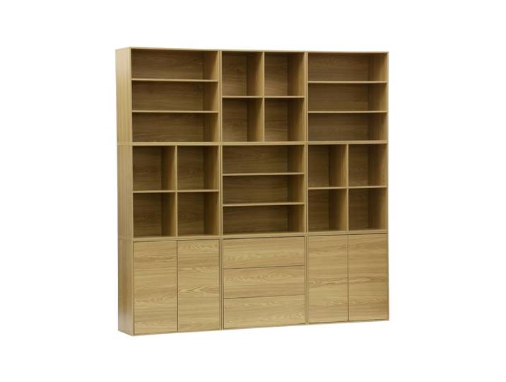 Kit étagère, bibliothèque décor bois chêne 9 éléments kit 1